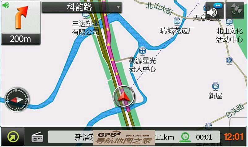 美行Z15全分辨率车载导航地图模拟导航截图
